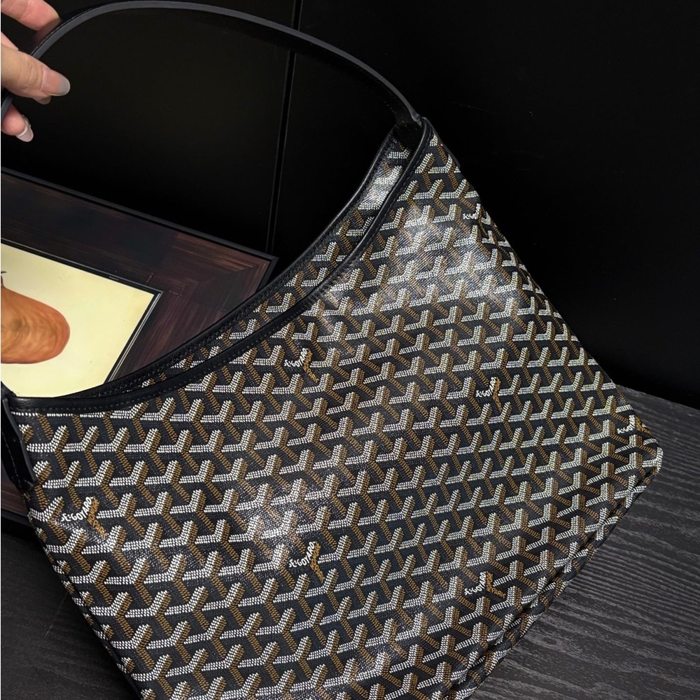Goyard Black and Brown Patterned Crossbody Bag